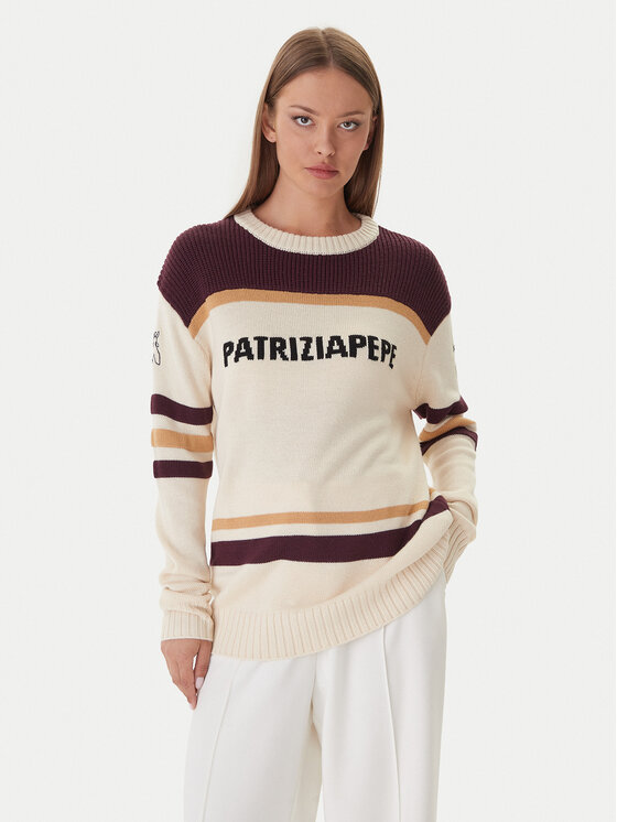 Patrizia Pepe Sweter 2K0352/K298-YA34 Écru Regular Fit