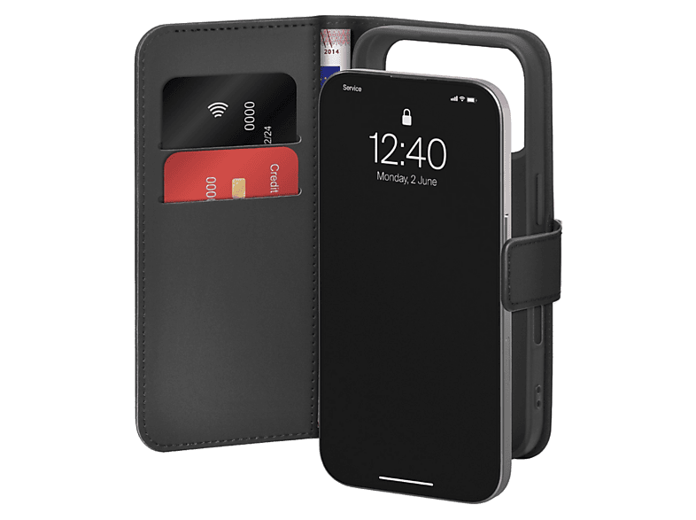 Etui z klapką SBS Wallet Stand do iPhone 17 Pro Max Czarny