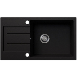 EOS Zlewozmywak granitowy z ociekaczem RAFAEL czarny brokat złoty