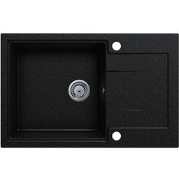 EOS Zlewozmywak granitowy jednokomorowy z ociekaczem DURAN czarny grafit