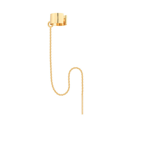 Złota nausznica z przewlekanym łańcuszkiem