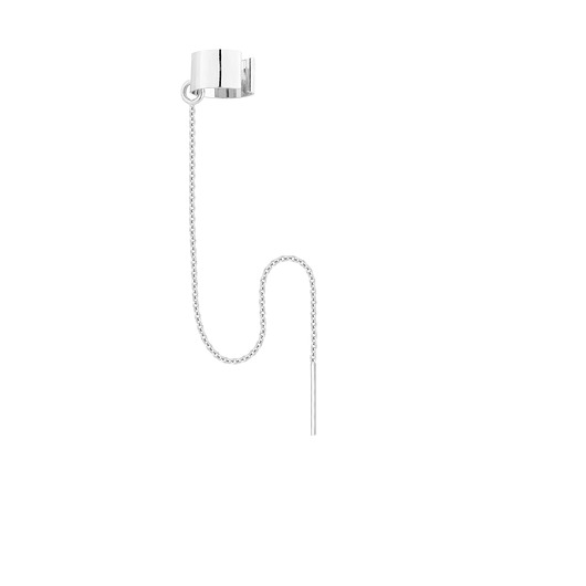 Srebrny nausznica z przewlekanym łańcuszkiem