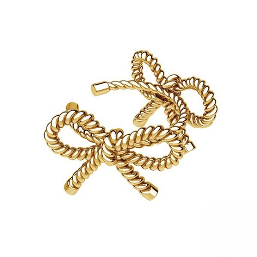 Nausznica KOKARDKA -srebro, złoto, różowe złoto