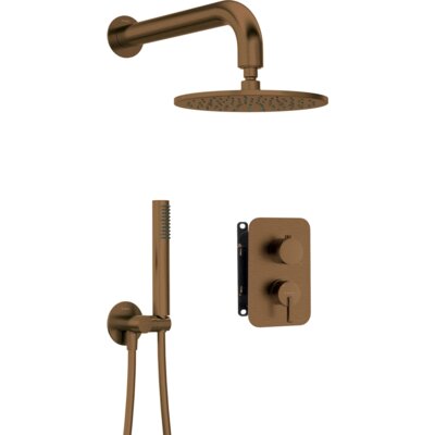 Zestaw prysznicowy podtynkowy DEANTE Silia BXYYCQSM z deszczownicą Brąz szczotkowany