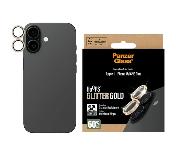 PanzerGlass Hoops Glitter do iPhone 17 / 16 / 16 Plus Złoty