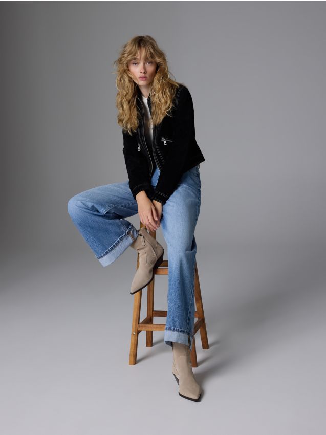 Reserved - Zamszowe botki - beżowy