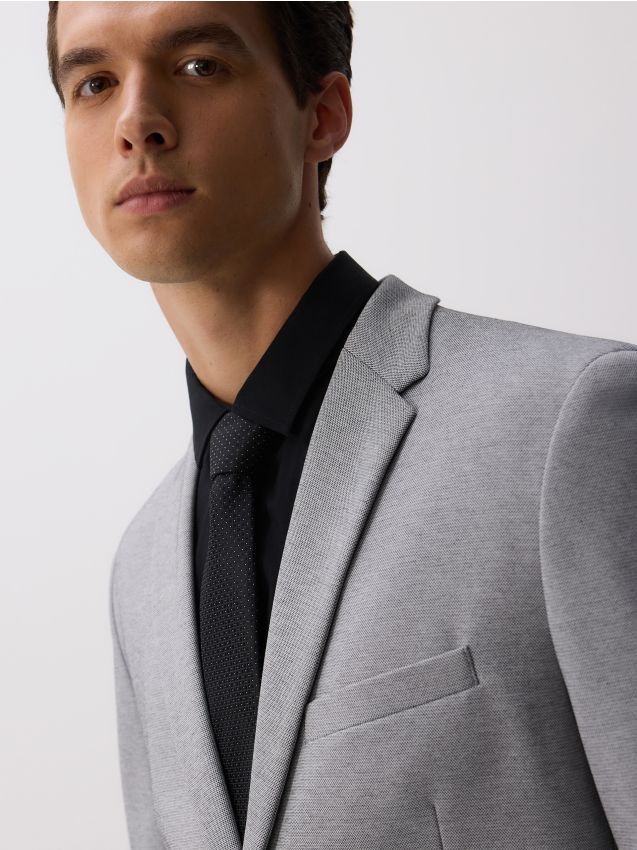 Reserved - Wąski krawat w drobne kropki - czarny