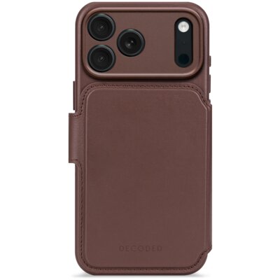 Etui DECODED Leather Detachable Wallet MagSafe do Apple iPhone 17 Pro Max Brązowy