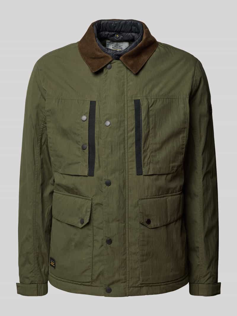 Kurtka polowa z wykładanym kołnierzem ze sztruksu