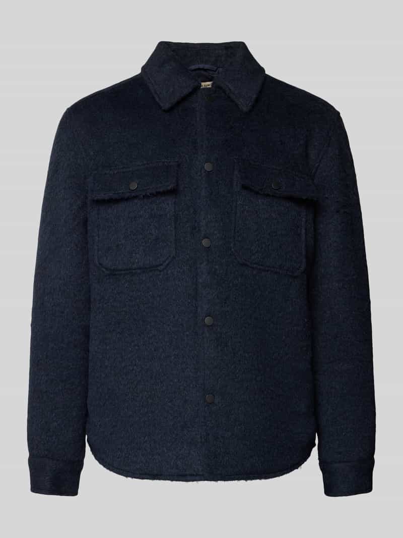 Kurtka koszulowa o kroju regular fit ze szczotkowanego materiału model ‘GIO’