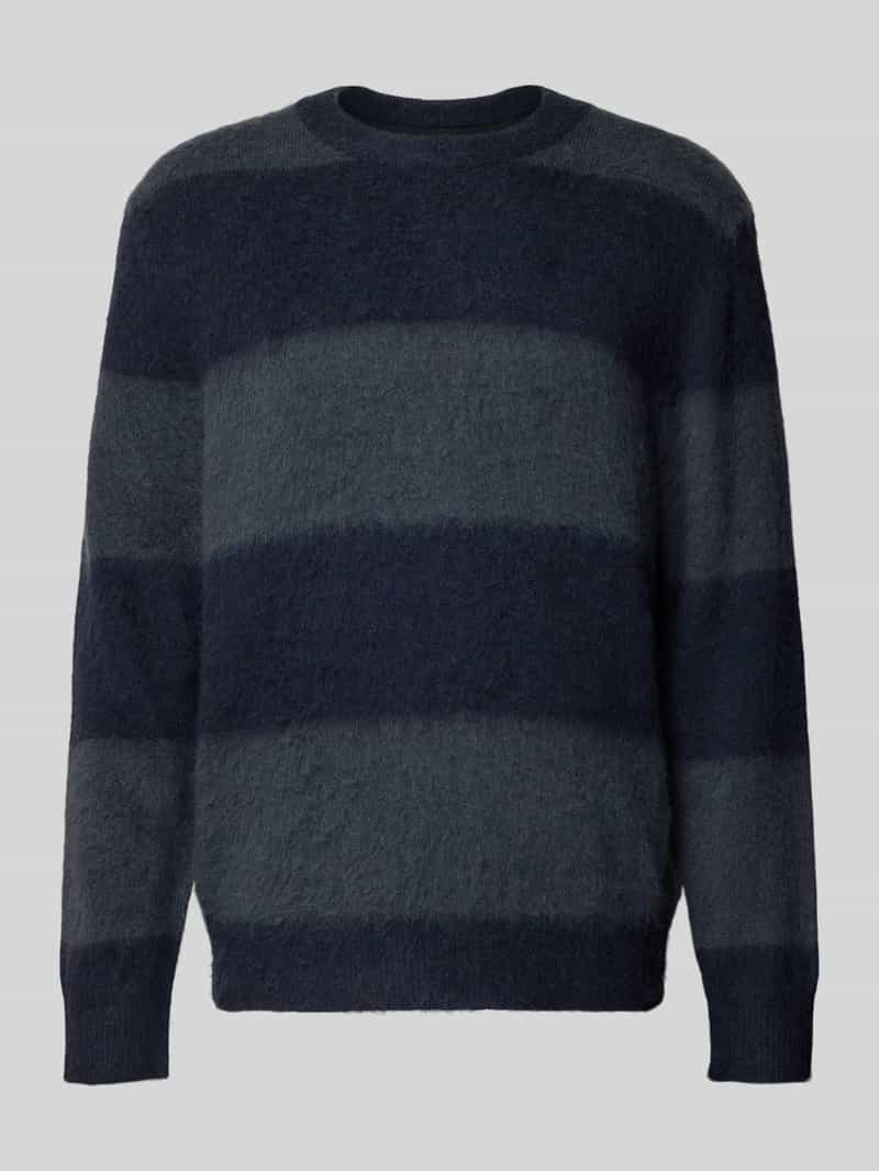 Sweter z dzianiny z prążkowanymi wykończeniami model ‘Levi’