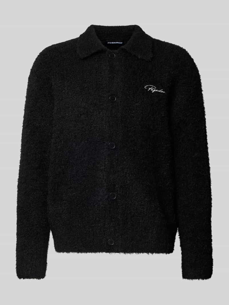 Kardigan z efektownej przędzy z wyhaftowanym logo