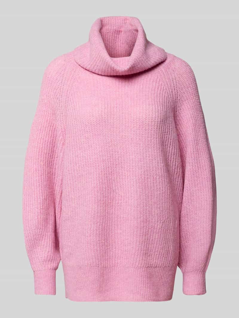 Sweter z wywijanym kołnierzem o luźnym kroju z raglanowymi rękawami model ‘WHITNEY’