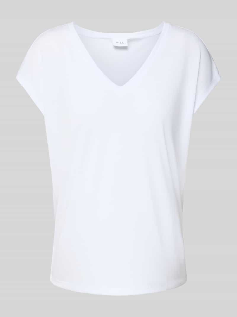 T-shirt z dekoltem w serek model ‘modala’