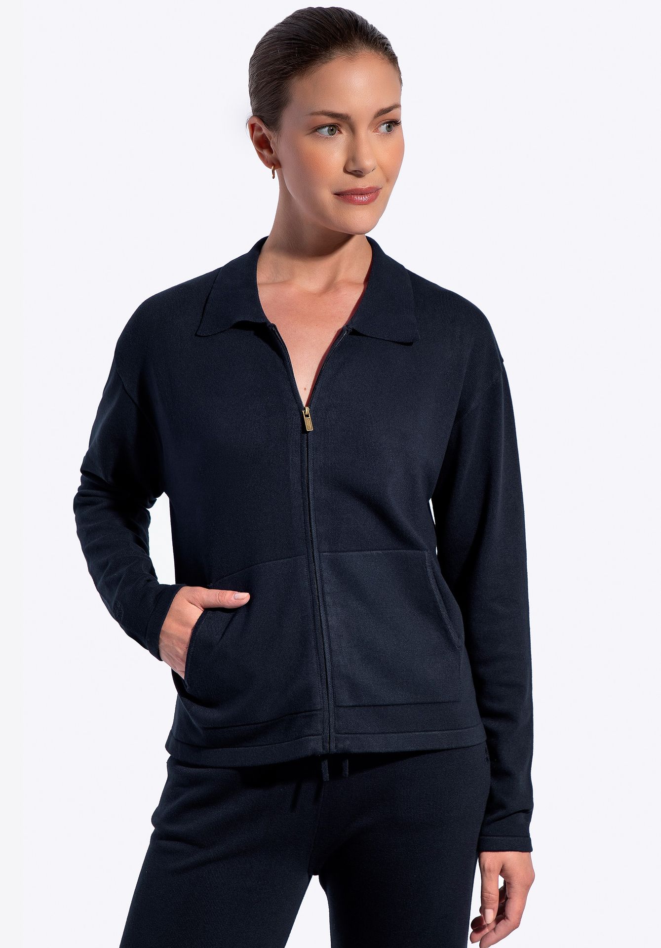 Rozpinana bluza damska granatowa