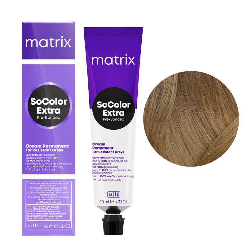 Matrix SoColor Extra Coverage, farba do krycia włosów siwych z technologią Pre-Bonded, 508N, 90ml