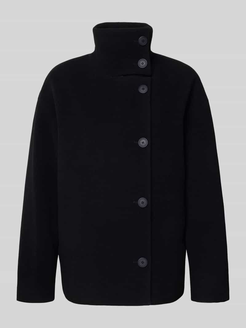 Krótki płaszcz o luźnym kroju z wełny model ‘MAJELAA WOOL’