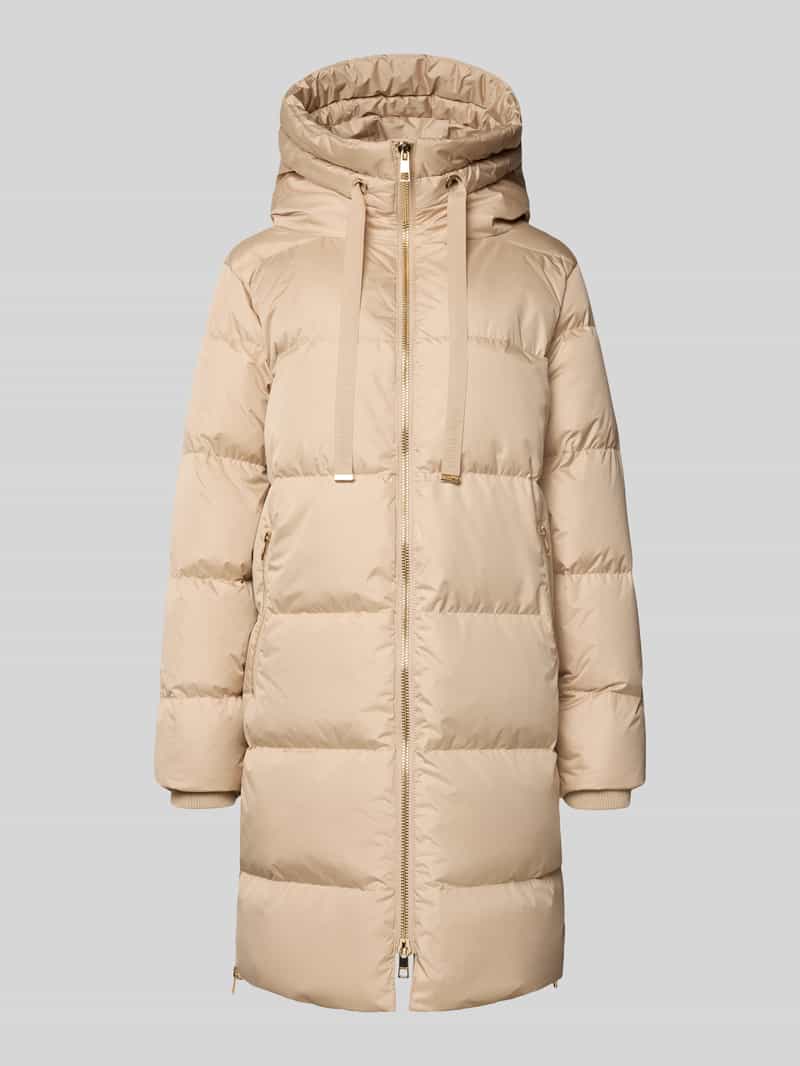 Płaszcz pikowany z wypełnieniem puchem oraz zamkiem błyskawicznym dwustronnym