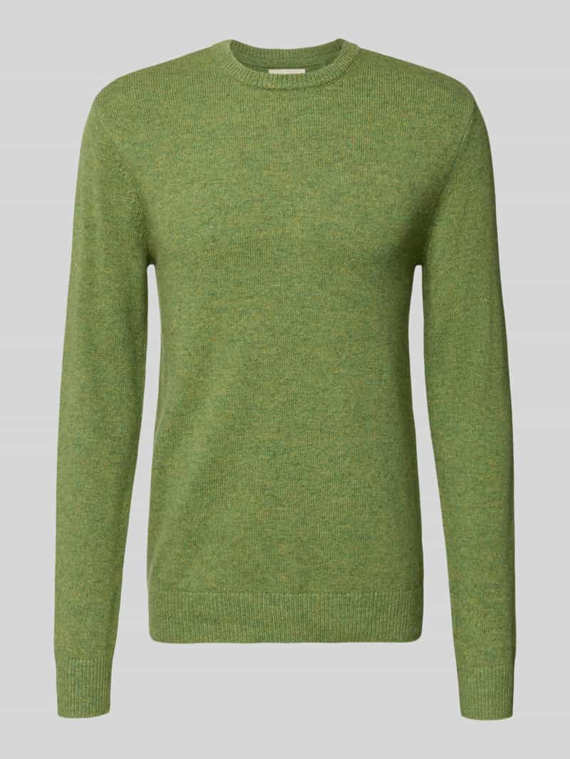 Sweter z dzianiny z prążkowanymi wykończeniami model ‘BRANKO’