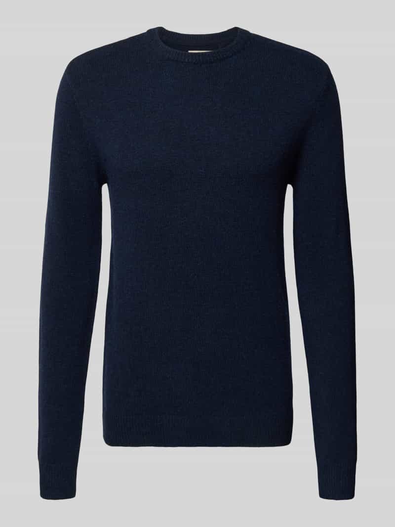 Sweter z dzianiny z prążkowanymi wykończeniami model ‘BRANKO’