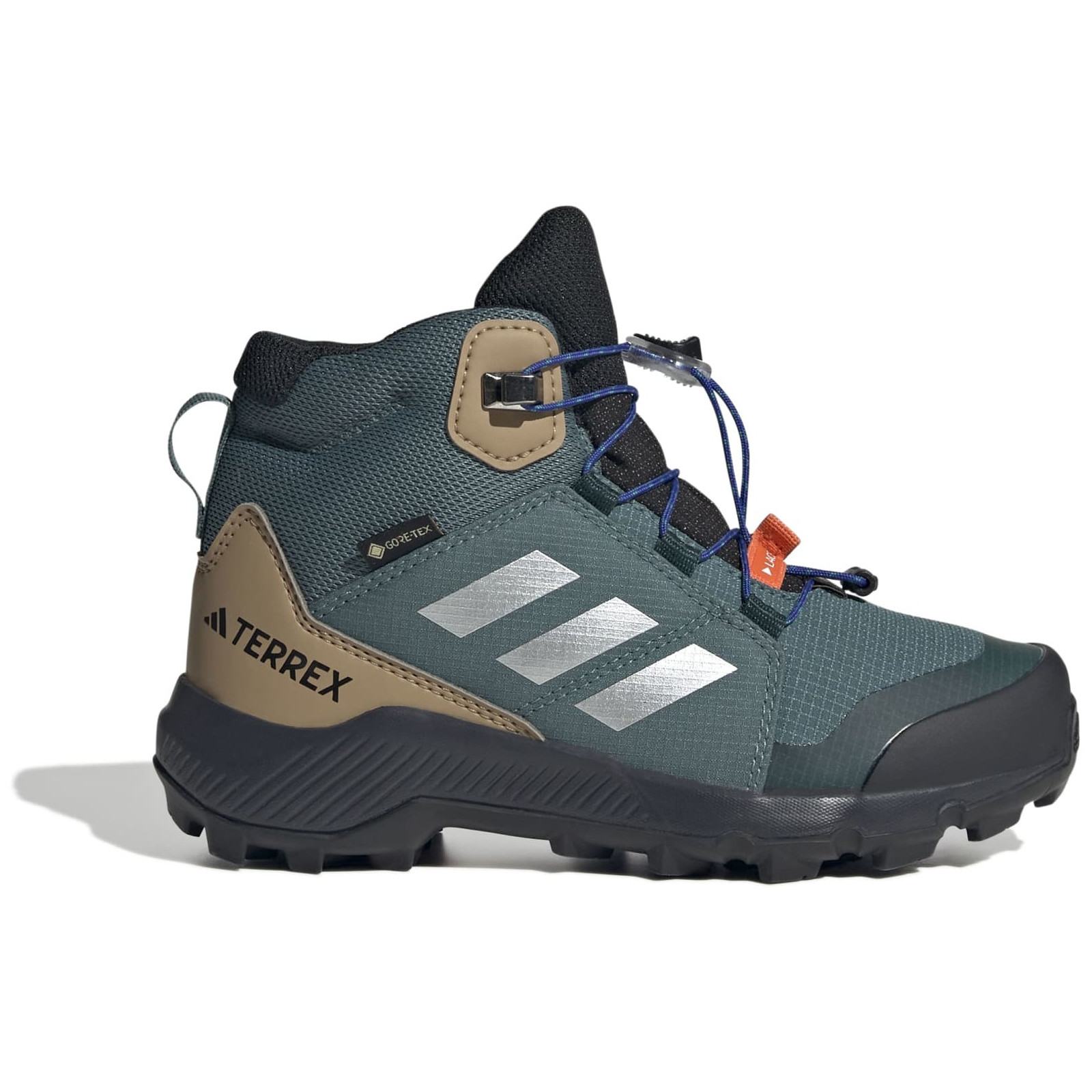 Buty z membraną dziecięce Adidas Terrex Mid Gtx K Rozmiar butów (UE): 28 / Kolor: zielony/brązowy