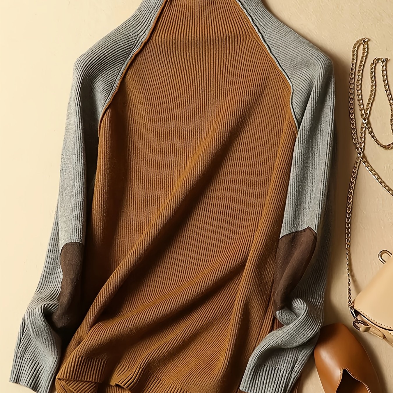 TEMU Modny Sweter z Półgolfem i Długim Rękawem dla Kobiet na Jesień i Zimę do Warstwowania