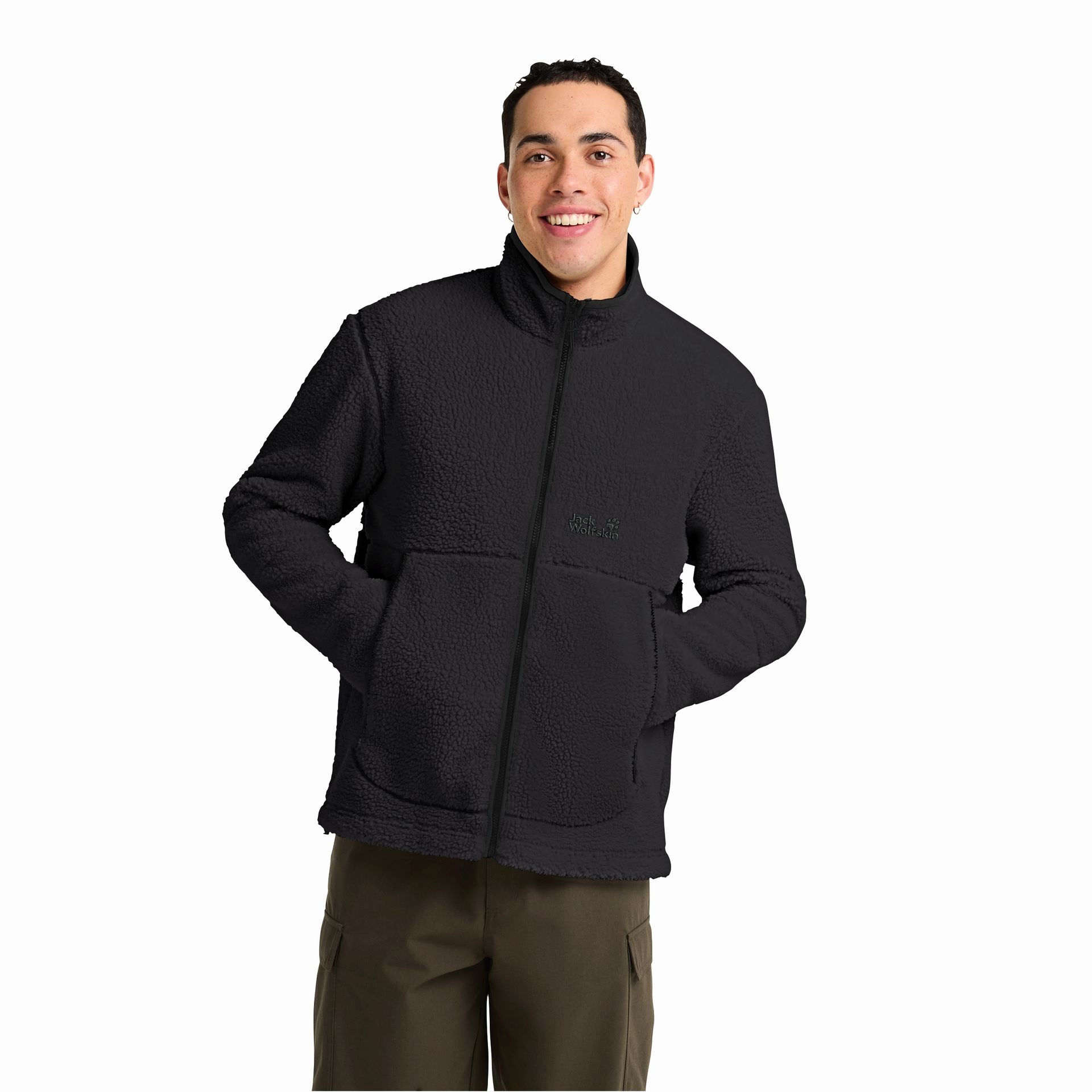 Męska bluza polarowa Jack Wolfskin STONE LITE JKT M black - M