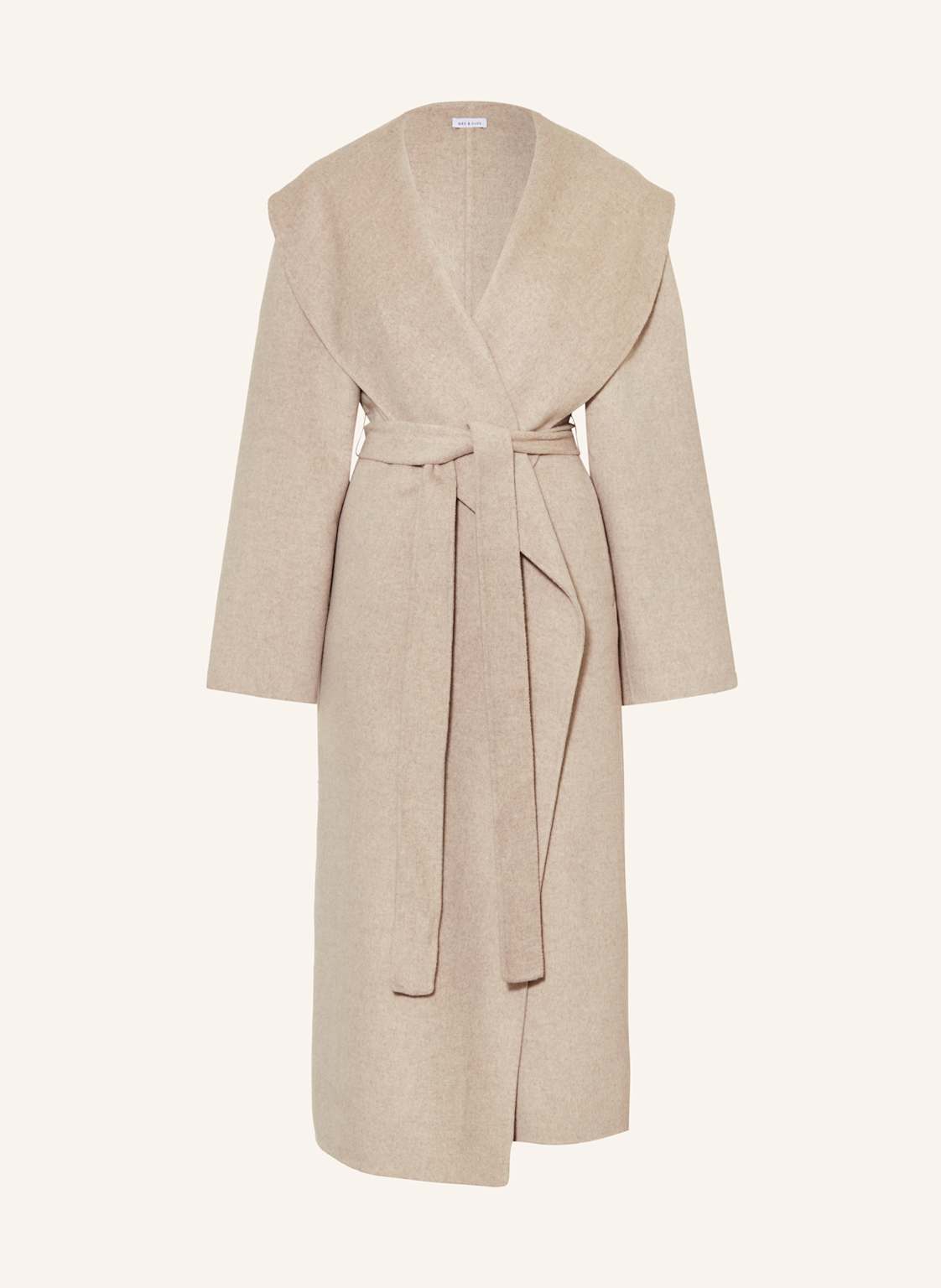 Mrs & Hugs Płaszcz Wełniany beige
