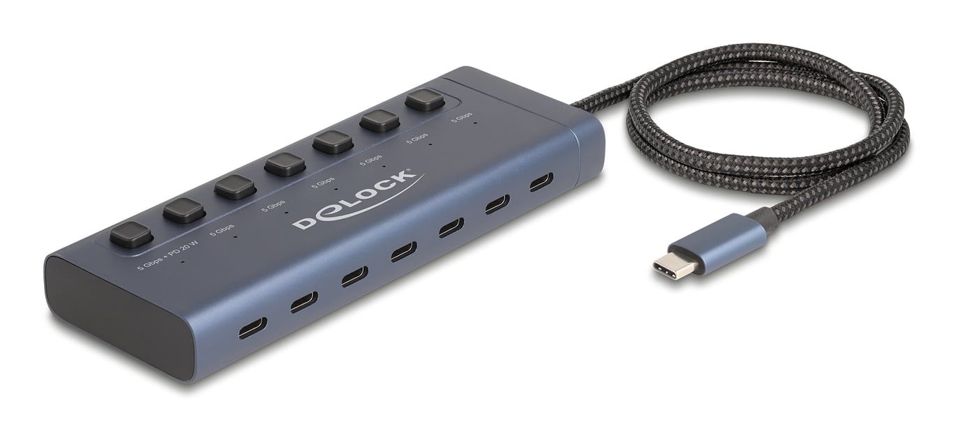 DeLOCK 63410 huby i koncentratory USB 3.2 Gen 1 (3.1 Gen 1) Type-C 5000 Mbit/s Niebieski