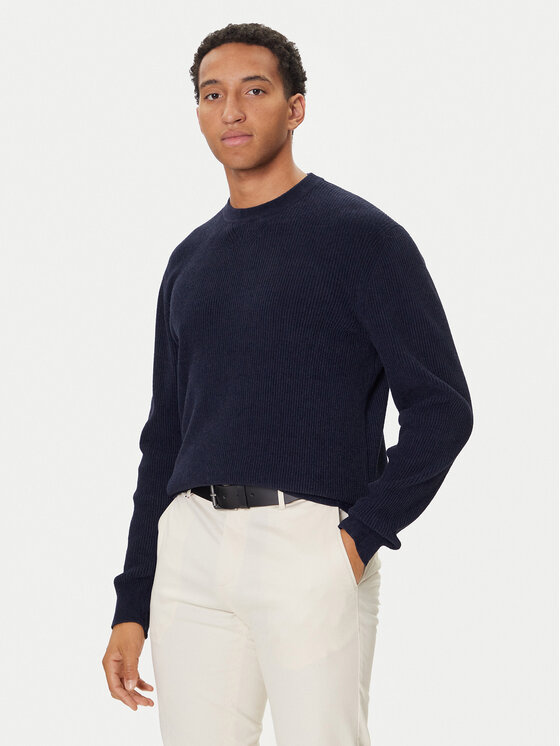 BOSS Sweter P-Horso 50549989 Granatowy Regular Fit