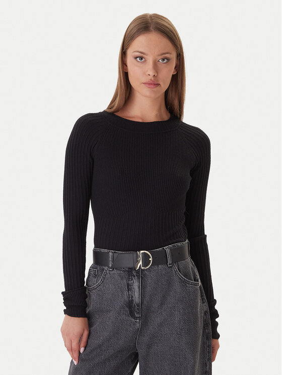 Patrizia Pepe Sweter 2K0337/K7S0-K103 Czarny Slim Fit