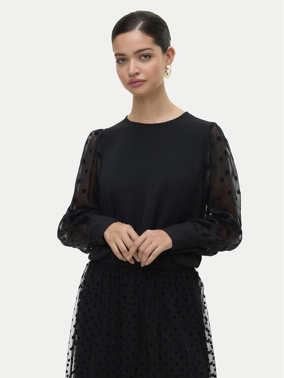 Vero Moda Bluzka Alva 10337474 Czarny Regular Fit