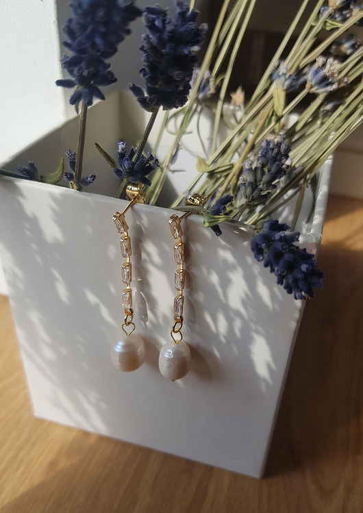 Kolczyki pozłacane Eleganckie Perły