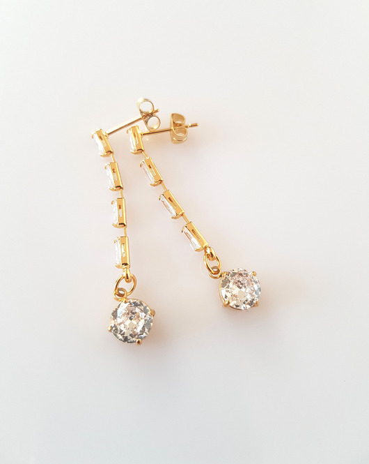 Kolczyki pozłacane Crystal Dots