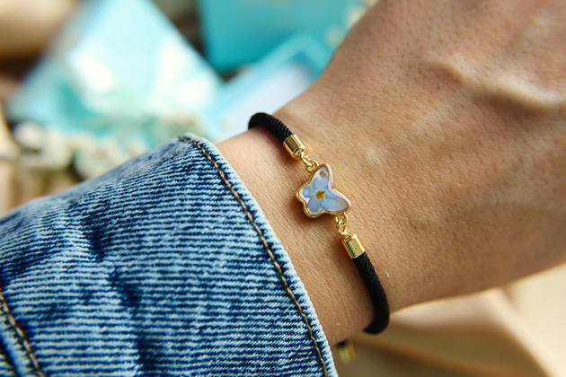 Bransoletka niezapominajka na motylku