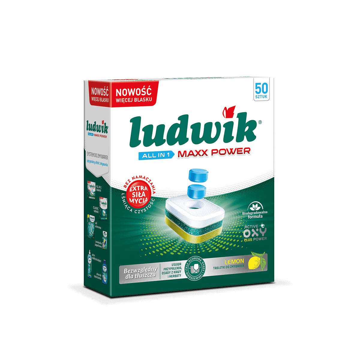 Tabletki do zmywarek Ludwik MAXX POWER LEMON ALL IN 1 - 50 szt.