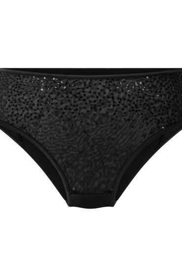 Hunkemöller Brazylijskie majtki z wysokim stanem i wycięciem Elle Czarny