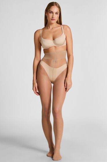 Hunkemöller Rajstopy 15 Den Second Skin Beżowy