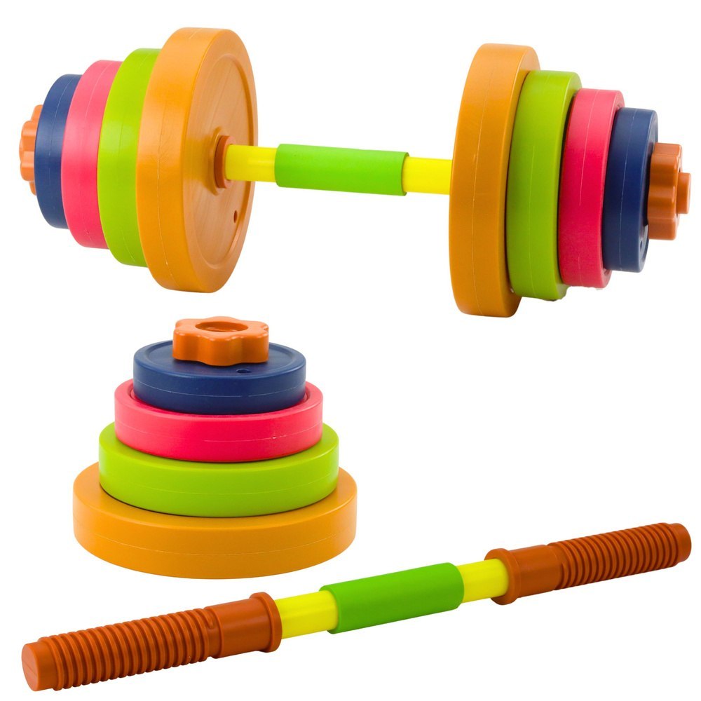 Sztanga Dla Dzieci Pianka Antypoślizgowa 8 Talerzy Plastikowa Kolorowa LEAN Toys
