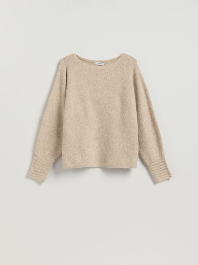 Reserved - Sweter z domieszką wełny - beżowy