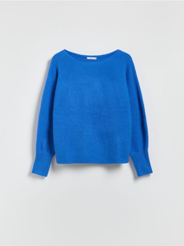 Reserved - Sweter z domieszką wełny - niebieski