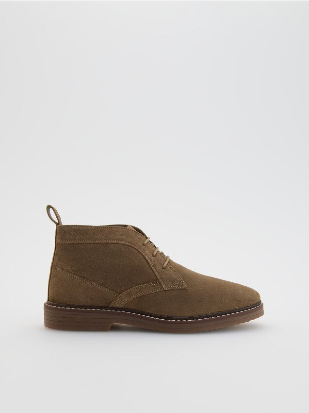 Reserved - Zamszowe botki - brązowy