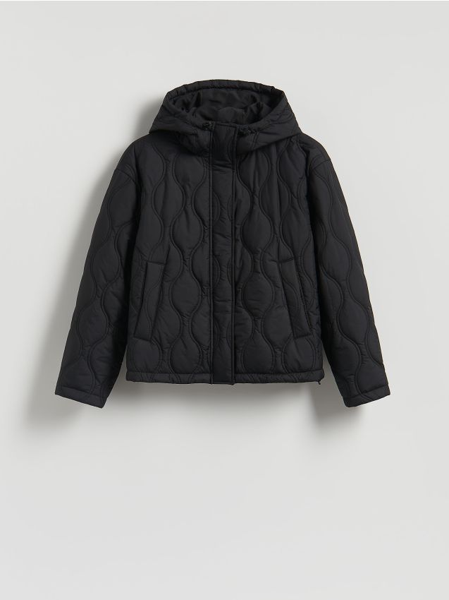 Reserved - Pikowana kurtka - czarny