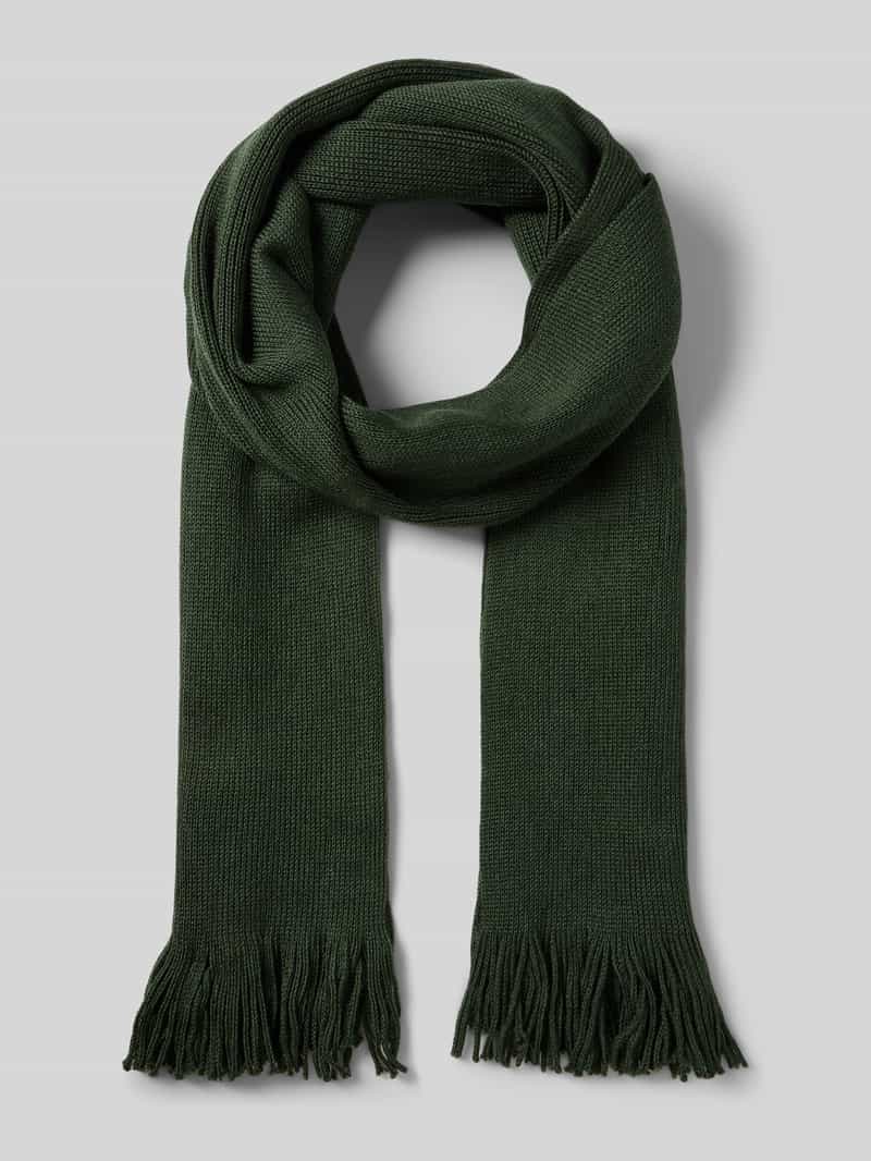 Szal z mieszanki wełny z frędzlami