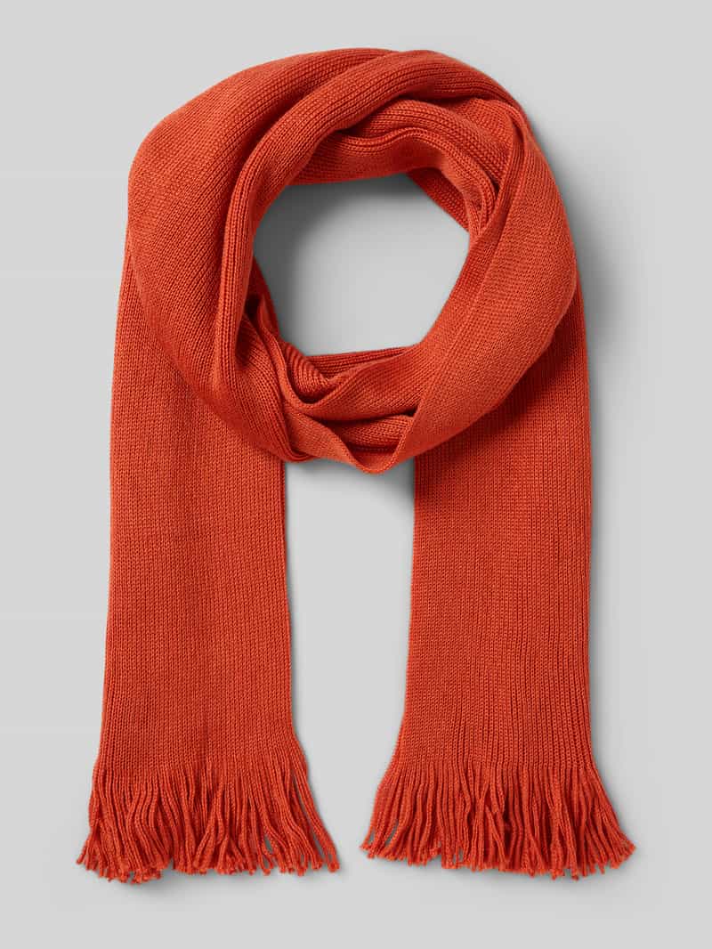 Szal z mieszanki wełny z frędzlami