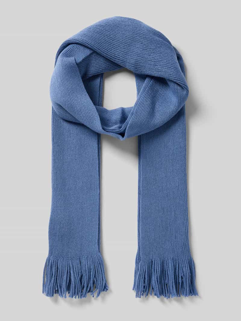 Szal z mieszanki wełny z frędzlami