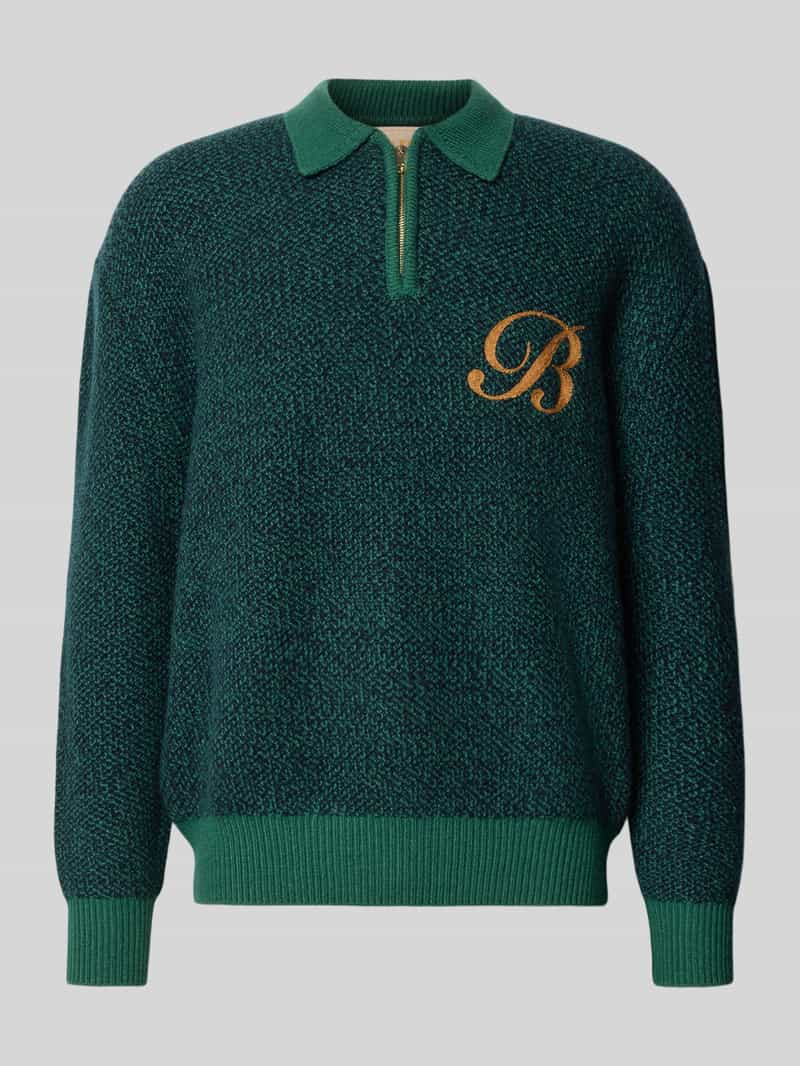 Sweter z dzianiny z kołnierzykiem polo