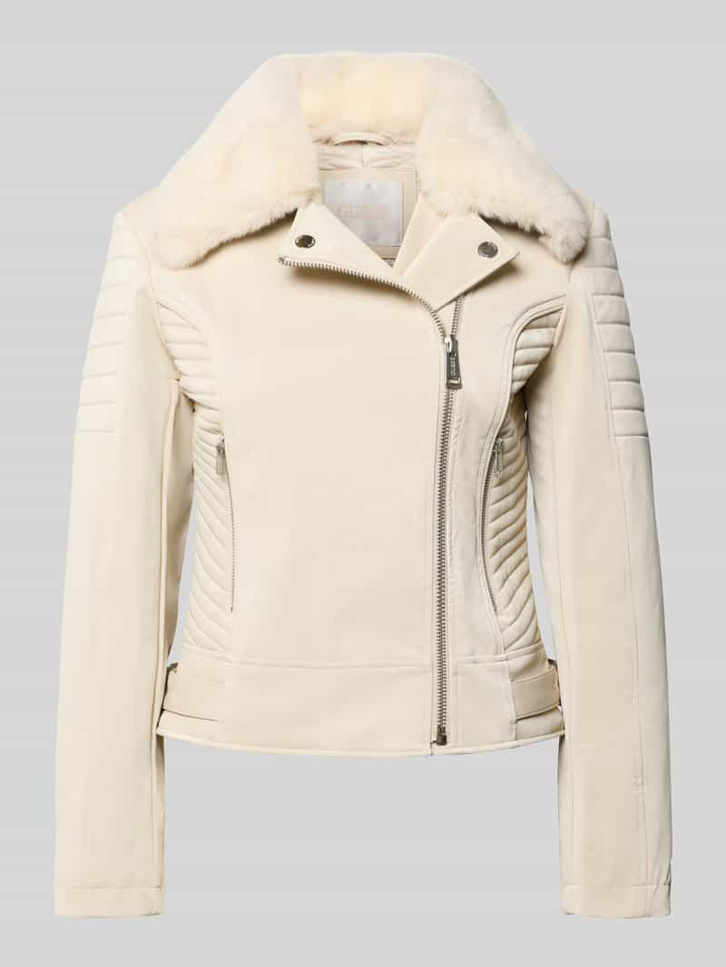 Kurtka z imitacji skóry z kieszeniami zapinanymi na zamek błyskawiczny model ‘DARCEY’