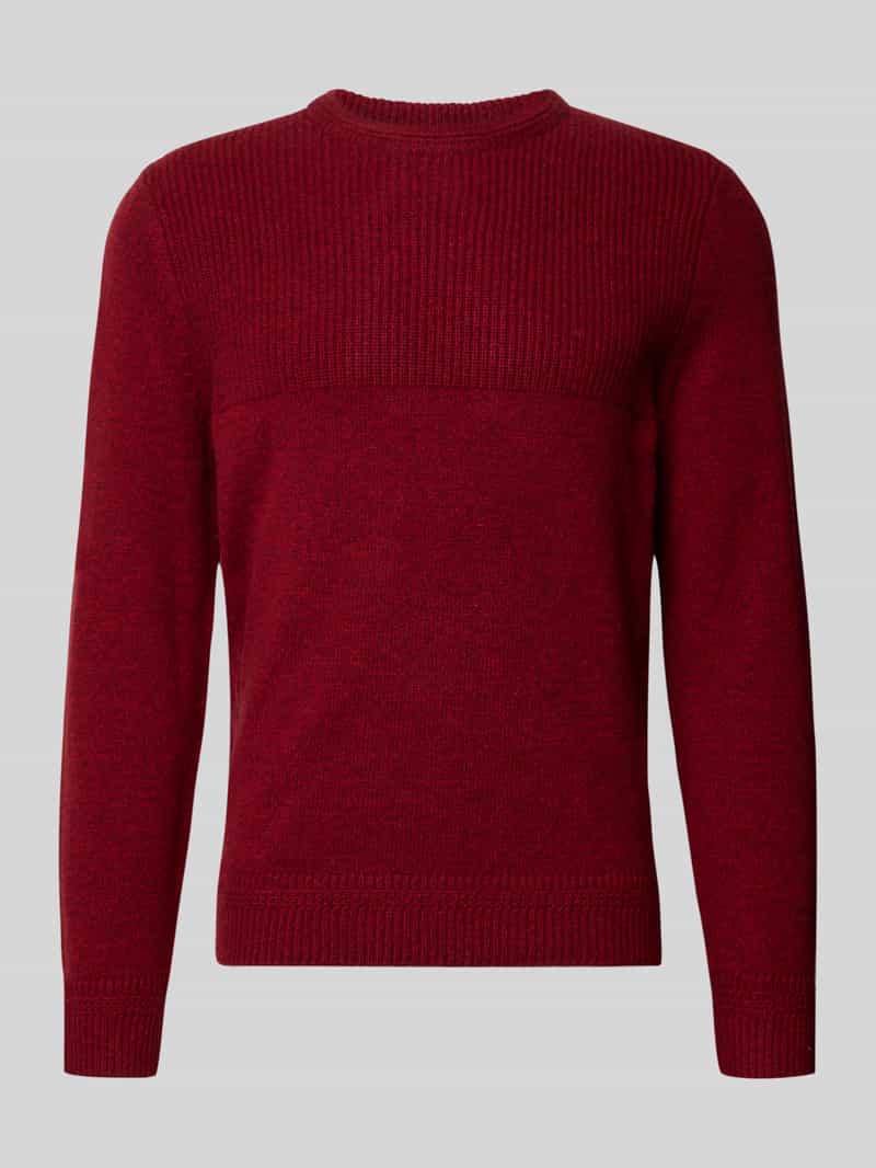 Sweter z dzianiny z prążkowanymi wykończeniami model ‘RICK’