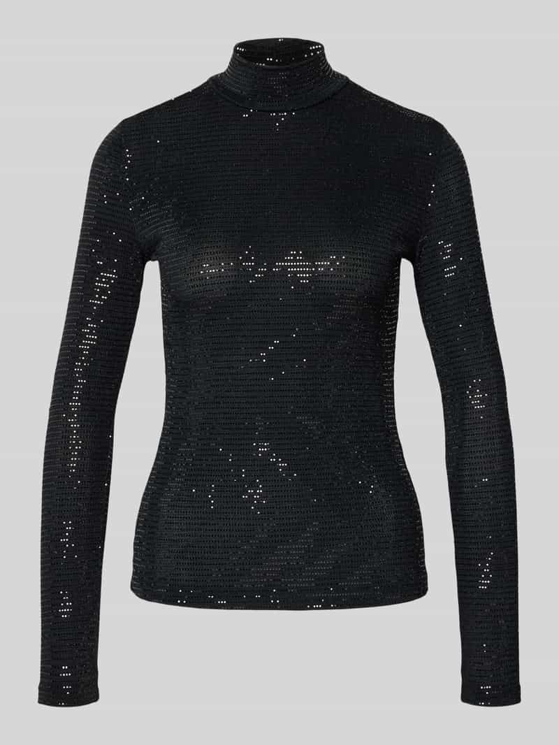 Obcisła bluzka z długim rękawem z cekinowym obszyciem model ‘DRISILA’